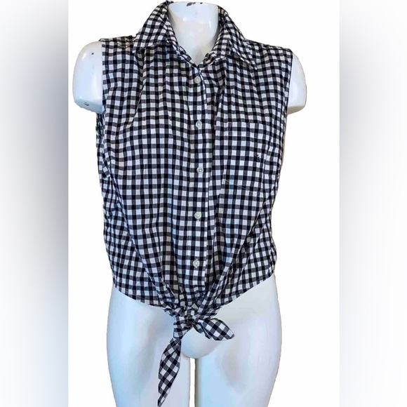 Lauren Ralph Lauren Tops - Lauren Ralph Lauren Sleeveless Gingham Tie crop top